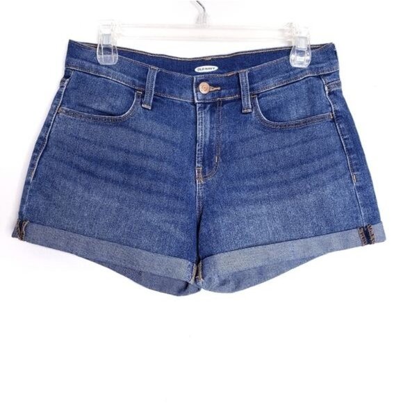 Old Navy High Waisted Rise Rolled Cuffed Hem Denim Jean Shorts Women's Size 2 - Picture 1 of 10